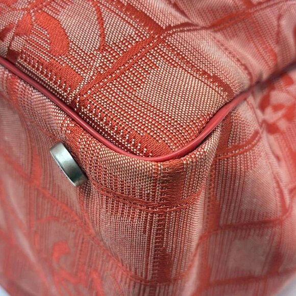 CHANEL New Travel Line Tote MM - Red Nylon Jacquard Leather Tote Bag 454-081525 - Picture 5 of 8
